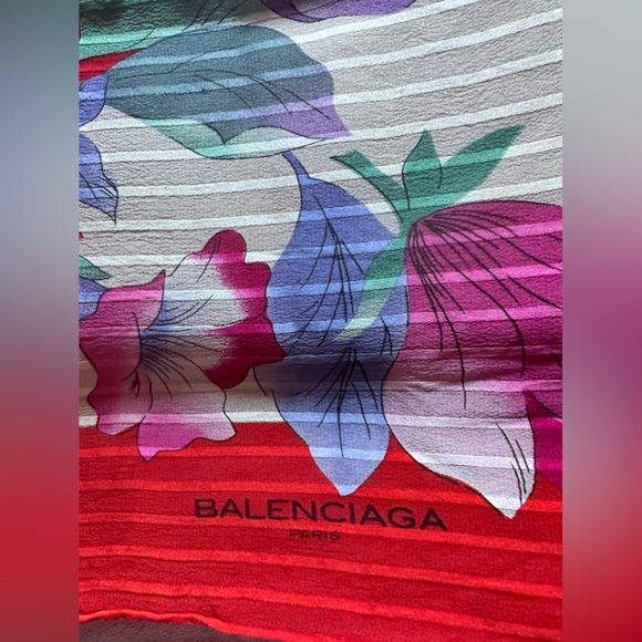 Balenciaga 100% Silk Scarf - Authentic sheer wrap - Picture 11 of 11
